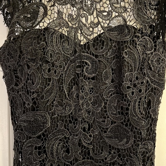Backless Formal Black Lace Gown - Picture 3 of 4